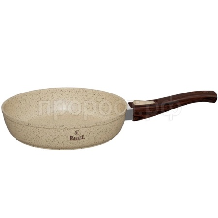 R-21224 Сковорода алюмин. литая D24 антипр. покр. индук. съем.ручка дно кремовый гранит /6шт/Маруся