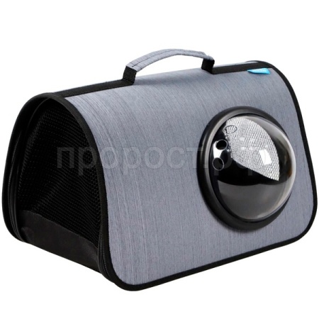 Сумка переноска MYJET иллюминатор/сетка L 46*27*28см СП-46 светло-серый лайн
