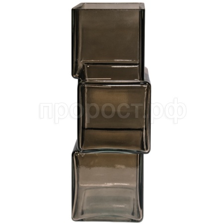 Ваза Квадрат Смещенный h30 10*10см дымч 6360/300С-2/072988