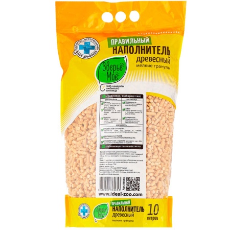 Наполнитель зверье мое 2,8кг(10л) древесный мелкие гранулы/3шт/86065/